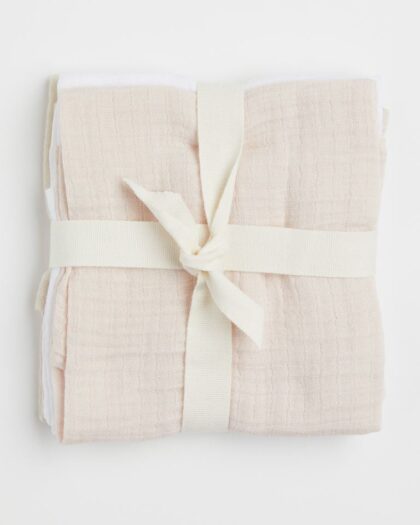 Set of 3 muslin baby blankets
